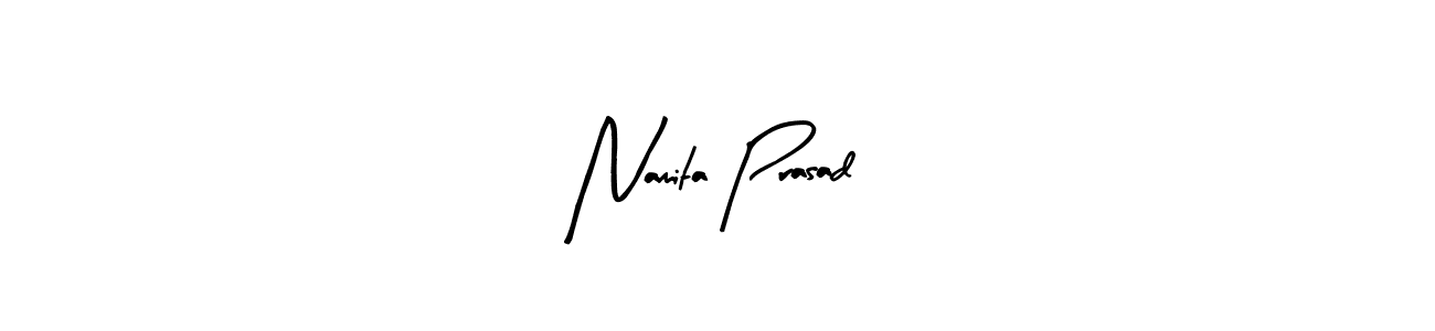 Create a beautiful signature design for name Namita Prasad. With this signature (Arty Signature) fonts, you can make a handwritten signature for free. Namita Prasad signature style 8 images and pictures png