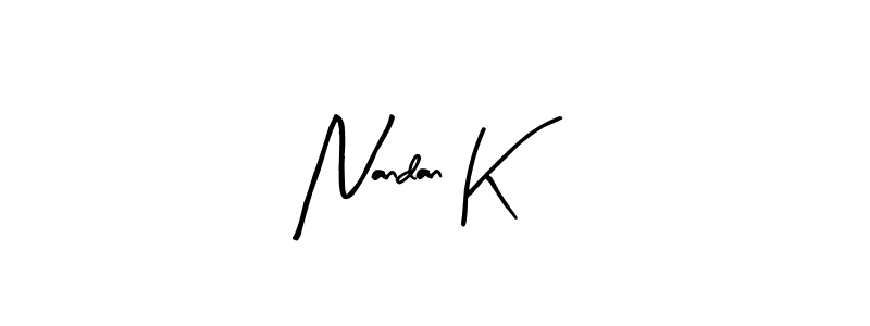 Here are the top 10 professional signature styles for the name Nandan K. These are the best autograph styles you can use for your name. Nandan K signature style 8 images and pictures png