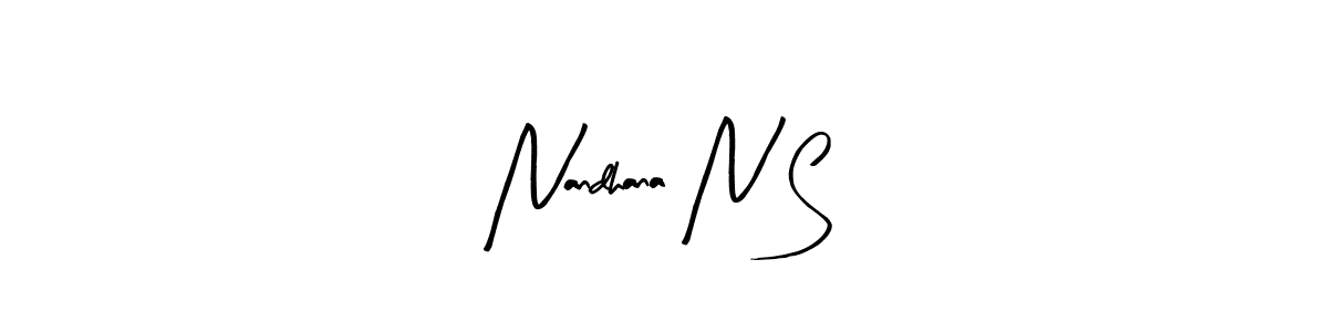 Also we have Nandhana N S name is the best signature style. Create professional handwritten signature collection using Arty Signature autograph style. Nandhana N S signature style 8 images and pictures png