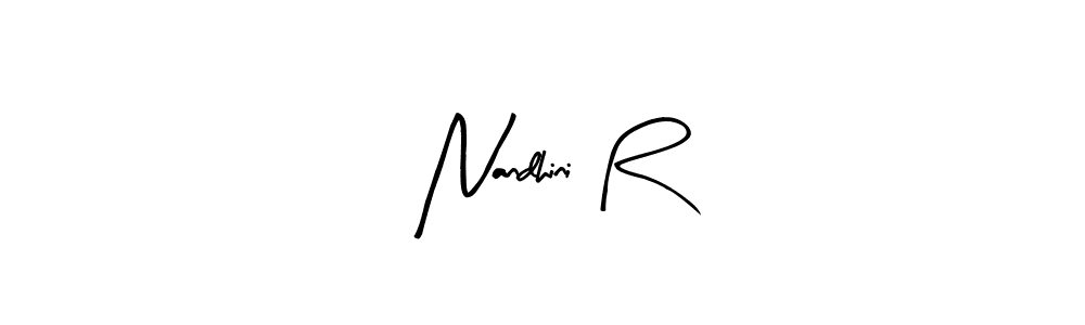 Make a beautiful signature design for name Nandhini R. Use this online signature maker to create a handwritten signature for free. Nandhini R signature style 8 images and pictures png