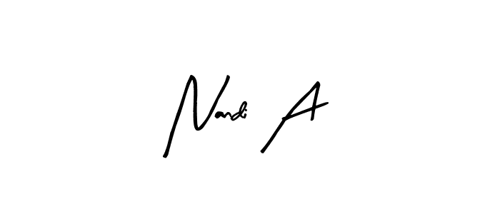 Nandi A stylish signature style. Best Handwritten Sign (Arty Signature) for my name. Handwritten Signature Collection Ideas for my name Nandi A. Nandi A signature style 8 images and pictures png