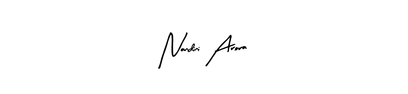 The best way (Arty Signature) to make a short signature is to pick only two or three words in your name. The name Nandini Arora include a total of six letters. For converting this name. Nandini Arora signature style 8 images and pictures png