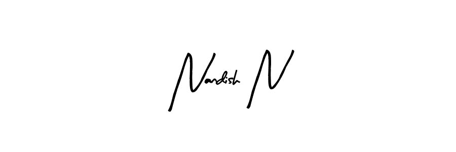 Also You can easily find your signature by using the search form. We will create Nandish N name handwritten signature images for you free of cost using Arty Signature sign style. Nandish N signature style 8 images and pictures png