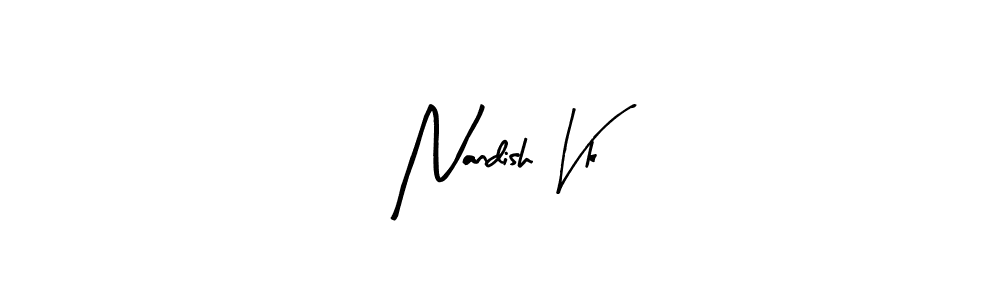 Here are the top 10 professional signature styles for the name Nandish Vk. These are the best autograph styles you can use for your name. Nandish Vk signature style 8 images and pictures png