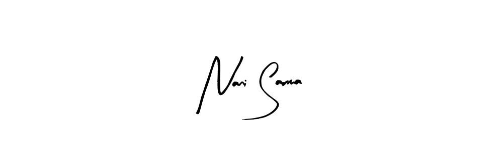 Use a signature maker to create a handwritten signature online. With this signature software, you can design (Arty Signature) your own signature for name Nani Sarma. Nani Sarma signature style 8 images and pictures png