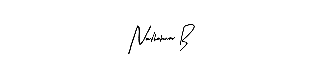 How to make Nanthakumar B name signature. Use Arty Signature style for creating short signs online. This is the latest handwritten sign. Nanthakumar B signature style 8 images and pictures png