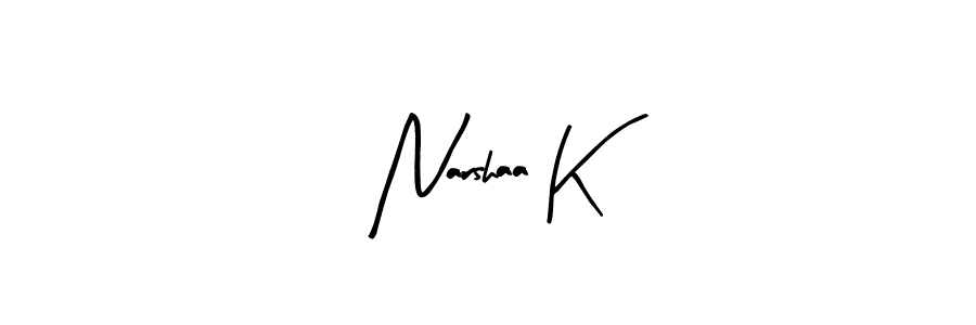 Also You can easily find your signature by using the search form. We will create Narshaa K name handwritten signature images for you free of cost using Arty Signature sign style. Narshaa K signature style 8 images and pictures png