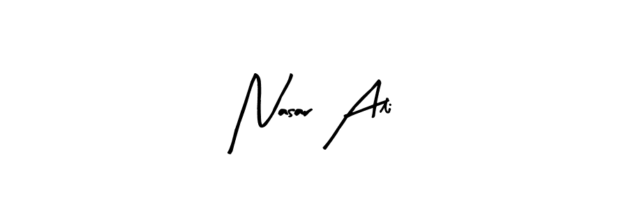 Nasar Ali stylish signature style. Best Handwritten Sign (Arty Signature) for my name. Handwritten Signature Collection Ideas for my name Nasar Ali. Nasar Ali signature style 8 images and pictures png