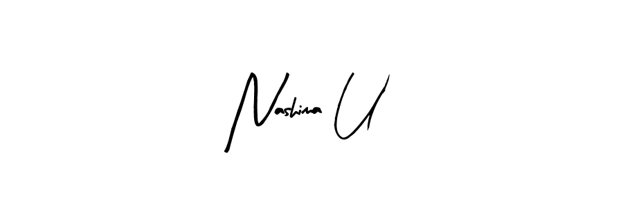 Also You can easily find your signature by using the search form. We will create Nashima U name handwritten signature images for you free of cost using Arty Signature sign style. Nashima U signature style 8 images and pictures png