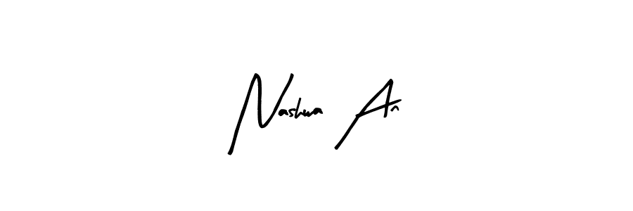 This is the best signature style for the Nashwa An name. Also you like these signature font (Arty Signature). Mix name signature. Nashwa An signature style 8 images and pictures png