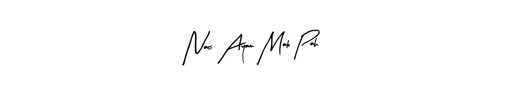 How to make Nasi Ayam Mak Pah name signature. Use Arty Signature style for creating short signs online. This is the latest handwritten sign. Nasi Ayam Mak Pah signature style 8 images and pictures png