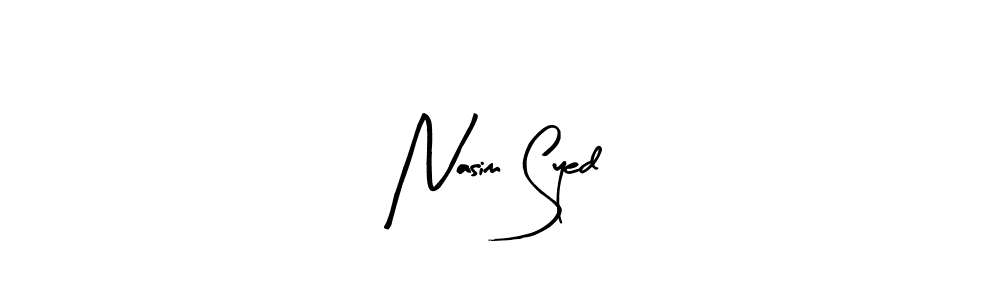 Similarly Arty Signature is the best handwritten signature design. Signature creator online .You can use it as an online autograph creator for name Nasim Syed. Nasim Syed signature style 8 images and pictures png