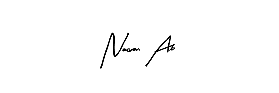 Also we have Nasran Ab name is the best signature style. Create professional handwritten signature collection using Arty Signature autograph style. Nasran Ab signature style 8 images and pictures png