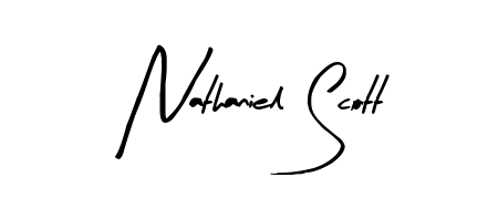 Get inspired by this graceful Arty Signature signature style for name Nathaniel Scott. Smooth loops and balanced proportions for everyday use. Nathaniel Scott signature style 8 images and pictures png