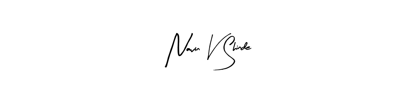 Design your own signature with our free online signature maker. With this signature software, you can create a handwritten (Arty Signature) signature for name Navin V Shinde. Navin V Shinde signature style 8 images and pictures png