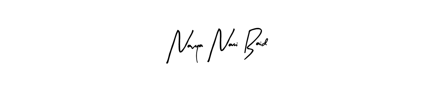 How to make Navya Nami Baid name signature. Use Arty Signature style for creating short signs online. This is the latest handwritten sign. Navya Nami Baid signature style 8 images and pictures png