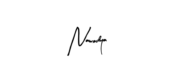 Use a signature maker to create a handwritten signature online. With this signature software, you can design (Arty Signature) your own signature for name Nawodya. Nawodya signature style 8 images and pictures png