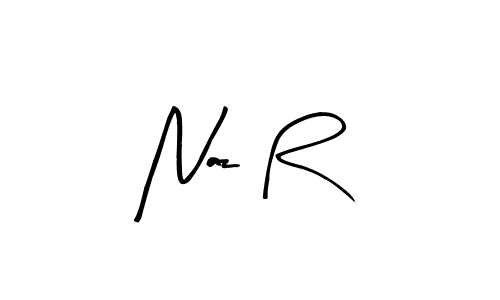 Make a beautiful signature design for name Naz R. With this signature (Arty Signature) style, you can create a handwritten signature for free. Naz R signature style 8 images and pictures png