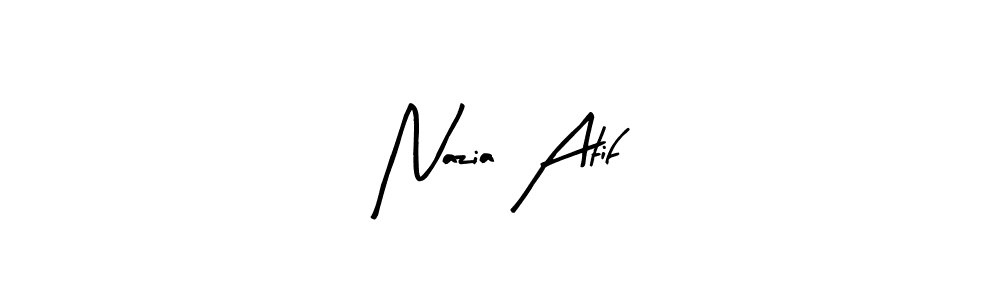 Design your own signature with our free online signature maker. With this signature software, you can create a handwritten (Arty Signature) signature for name Nazia Atif. Nazia Atif signature style 8 images and pictures png