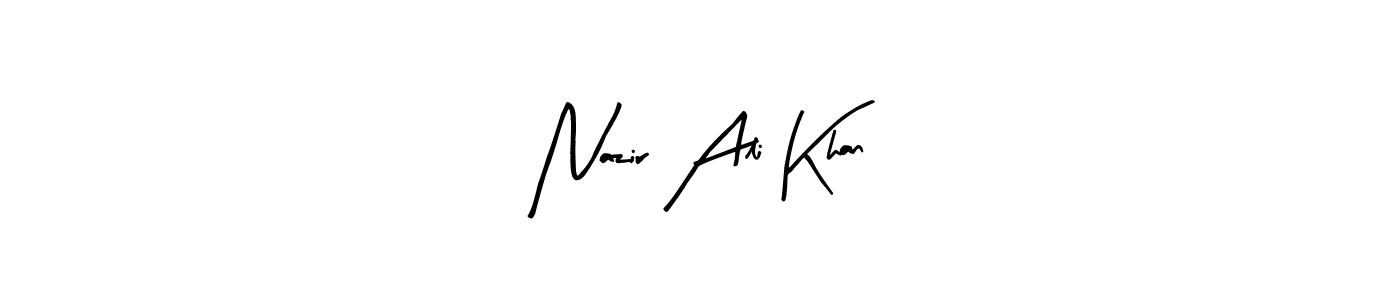 How to make Nazir Ali Khan name signature. Use Arty Signature style for creating short signs online. This is the latest handwritten sign. Nazir Ali Khan signature style 8 images and pictures png