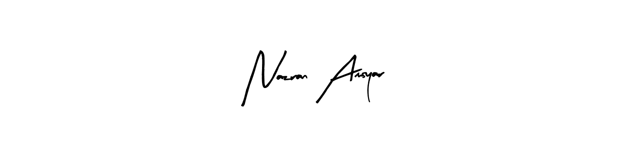 Use a signature maker to create a handwritten signature online. With this signature software, you can design (Arty Signature) your own signature for name Nazran Amsyar. Nazran Amsyar signature style 8 images and pictures png