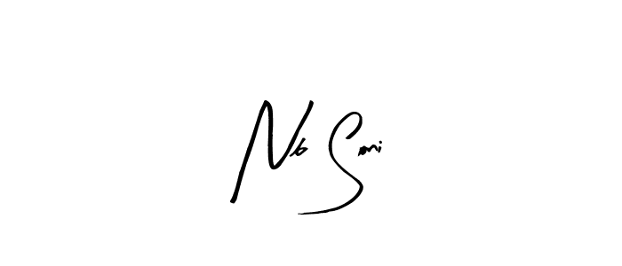 How to make Nb Soni name signature. Use Arty Signature style for creating short signs online. This is the latest handwritten sign. Nb Soni signature style 8 images and pictures png