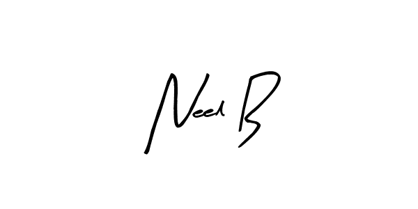 How to make Neel B name signature. Use Arty Signature style for creating short signs online. This is the latest handwritten sign. Neel B signature style 8 images and pictures png
