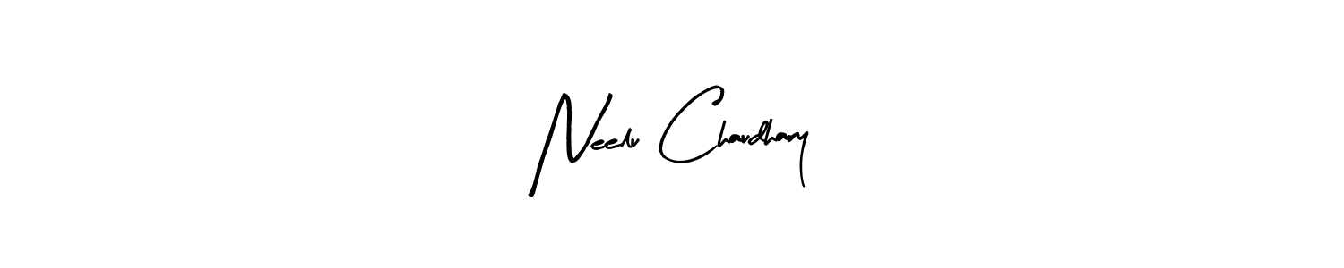 How to make Neelu Chaudhary name signature. Use Arty Signature style for creating short signs online. This is the latest handwritten sign. Neelu Chaudhary signature style 8 images and pictures png