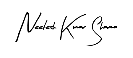 A sleek calligraphic signature for name Neetesh Kumar Sharma utilizing Arty Signature styling. Great for adding personal signatures to photos and art. Neetesh Kumar Sharma signature style 8 images and pictures png