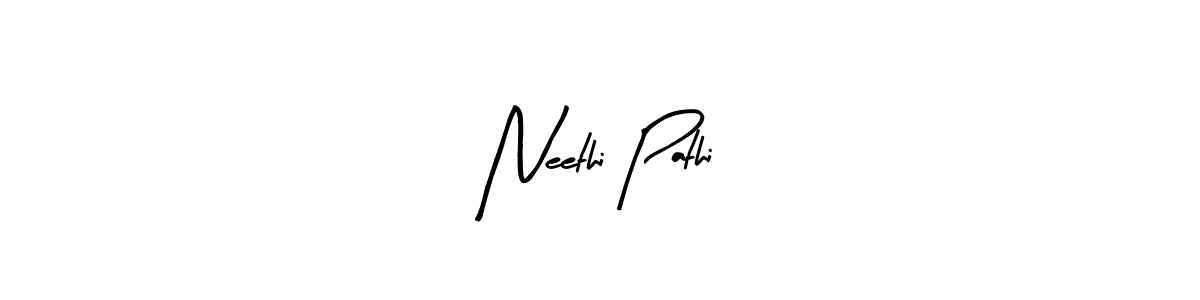 Arty Signature is a professional signature style that is perfect for those who want to add a touch of class to their signature. It is also a great choice for those who want to make their signature more unique. Get Neethi Pathi name to fancy signature for free. Neethi Pathi signature style 8 images and pictures png