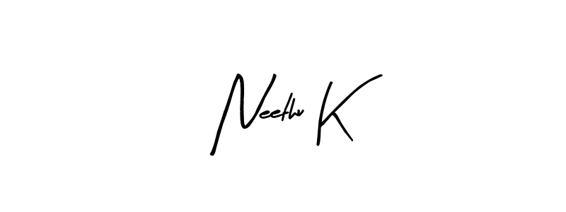 Create a beautiful signature design for name Neethu K. With this signature (Arty Signature) fonts, you can make a handwritten signature for free. Neethu K signature style 8 images and pictures png