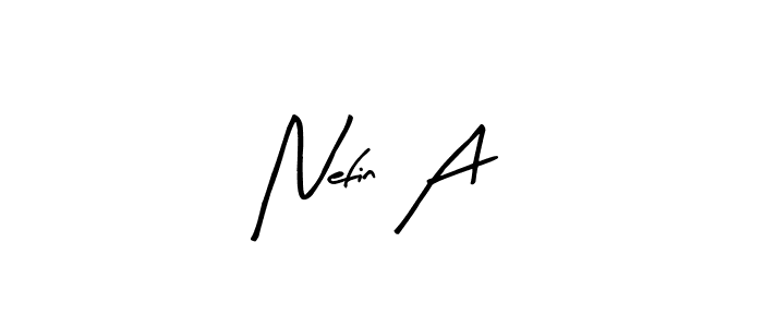 How to make Nefin A name signature. Use Arty Signature style for creating short signs online. This is the latest handwritten sign. Nefin A signature style 8 images and pictures png