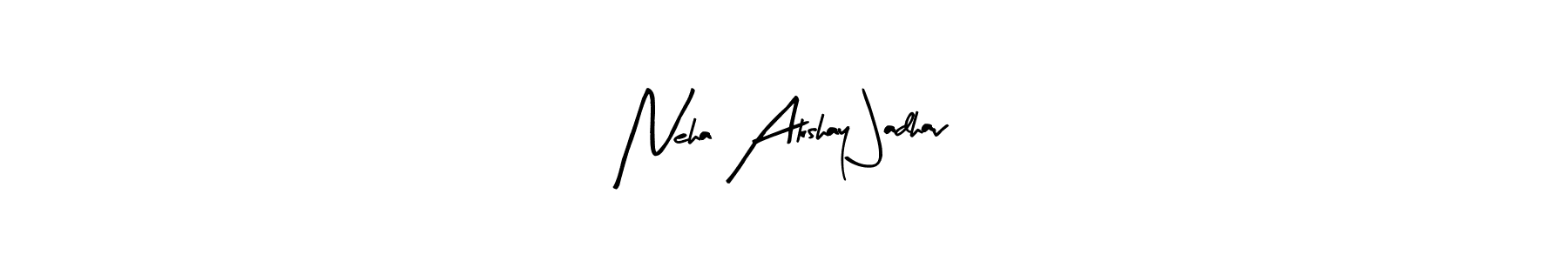 This is the best signature style for the Neha Akshay Jadhav name. Also you like these signature font (Arty Signature). Mix name signature. Neha Akshay Jadhav signature style 8 images and pictures png