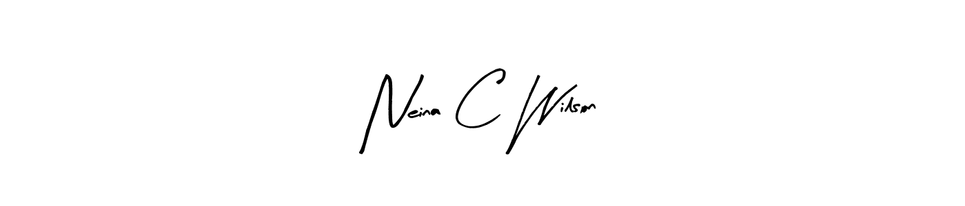 Make a beautiful signature design for name Neina C Wilson. With this signature (Arty Signature) style, you can create a handwritten signature for free. Neina C Wilson signature style 8 images and pictures png