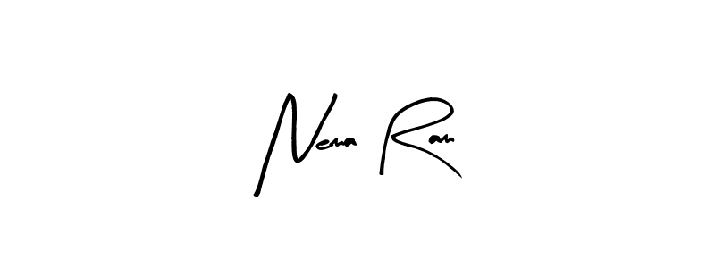 Make a beautiful signature design for name Nema Ram. With this signature (Arty Signature) style, you can create a handwritten signature for free. Nema Ram signature style 8 images and pictures png