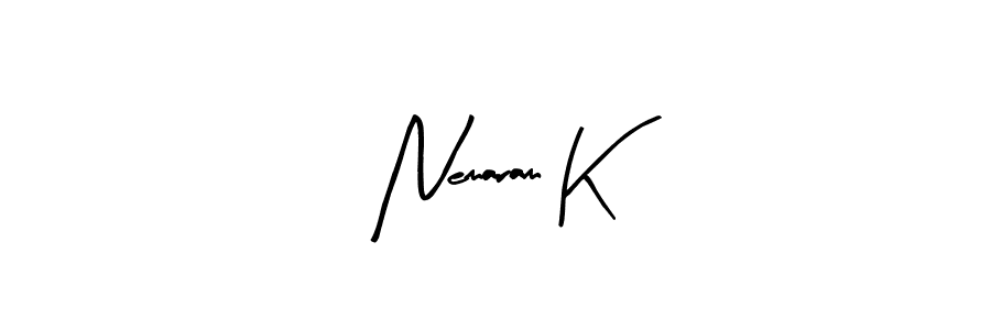 Nemaram K stylish signature style. Best Handwritten Sign (Arty Signature) for my name. Handwritten Signature Collection Ideas for my name Nemaram K. Nemaram K signature style 8 images and pictures png
