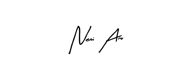 if you are searching for the best signature style for your name Nemi Anu. so please give up your signature search. here we have designed multiple signature styles  using Arty Signature. Nemi Anu signature style 8 images and pictures png