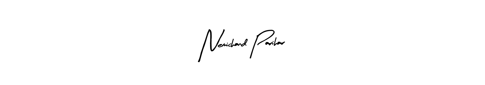 You should practise on your own different ways (Arty Signature) to write your name (Nemichand Parihar) in signature. don't let someone else do it for you. Nemichand Parihar signature style 8 images and pictures png