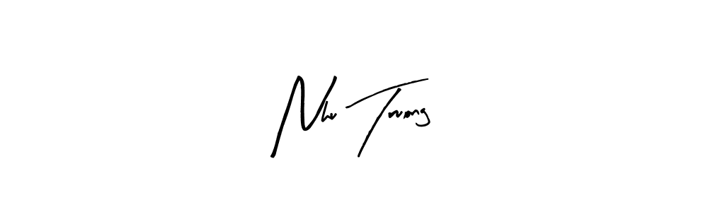 Design your own signature with our free online signature maker. With this signature software, you can create a handwritten (Arty Signature) signature for name Nhu Truong. Nhu Truong signature style 8 images and pictures png