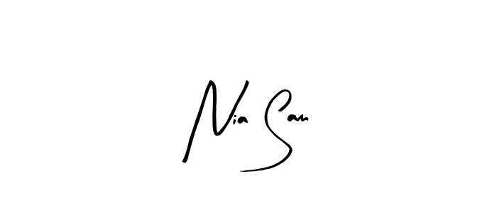 Arty Signature is a professional signature style that is perfect for those who want to add a touch of class to their signature. It is also a great choice for those who want to make their signature more unique. Get Nia Sam name to fancy signature for free. Nia Sam signature style 8 images and pictures png