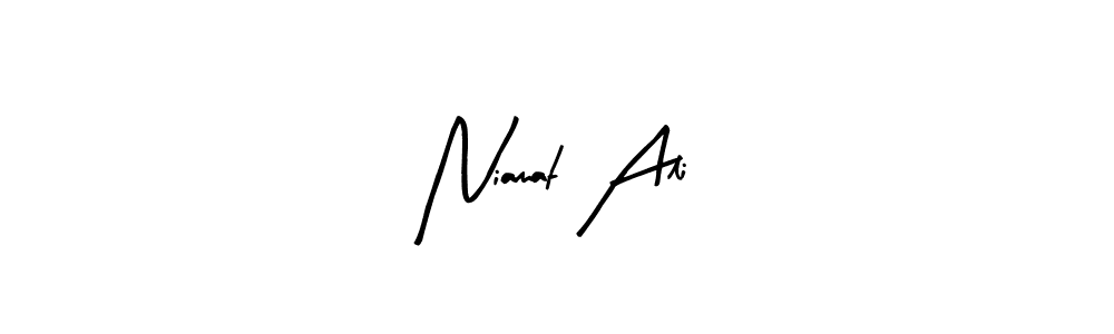 You can use this online signature creator to create a handwritten signature for the name Niamat Ali. This is the best online autograph maker. Niamat Ali signature style 8 images and pictures png
