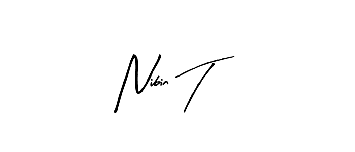 Similarly Arty Signature is the best handwritten signature design. Signature creator online .You can use it as an online autograph creator for name Nibin T. Nibin T signature style 8 images and pictures png