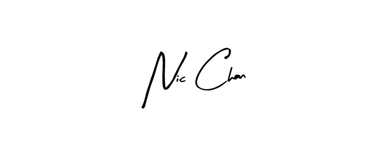 Nic Chan stylish signature style. Best Handwritten Sign (Arty Signature) for my name. Handwritten Signature Collection Ideas for my name Nic Chan. Nic Chan signature style 8 images and pictures png