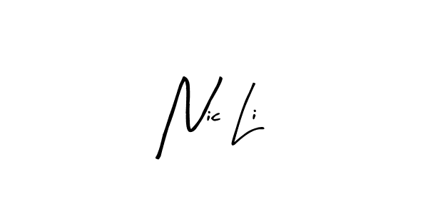 Arty Signature is a professional signature style that is perfect for those who want to add a touch of class to their signature. It is also a great choice for those who want to make their signature more unique. Get Nic Li name to fancy signature for free. Nic Li signature style 8 images and pictures png
