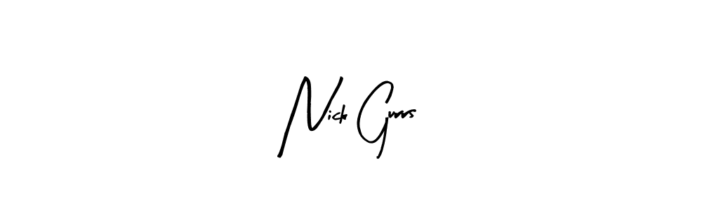 How to make Nick Gurrs name signature. Use Arty Signature style for creating short signs online. This is the latest handwritten sign. Nick Gurrs signature style 8 images and pictures png