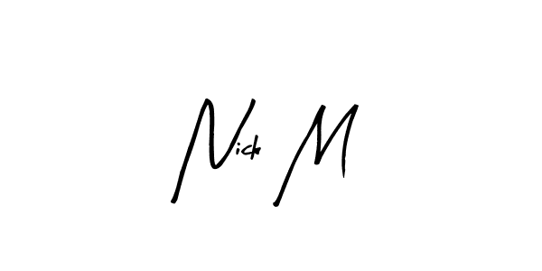 Make a beautiful signature design for name Nick M. With this signature (Arty Signature) style, you can create a handwritten signature for free. Nick M signature style 8 images and pictures png