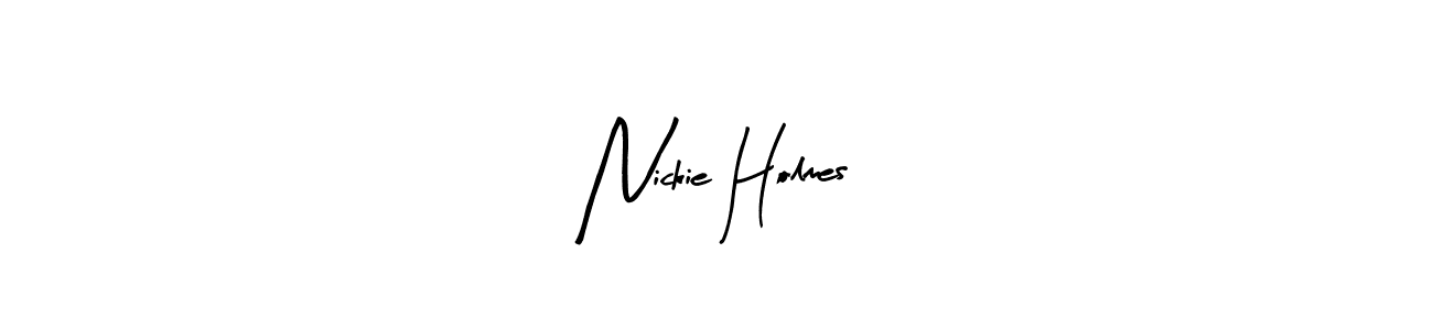 You should practise on your own different ways (Arty Signature) to write your name (Nickie Holmes) in signature. don't let someone else do it for you. Nickie Holmes signature style 8 images and pictures png
