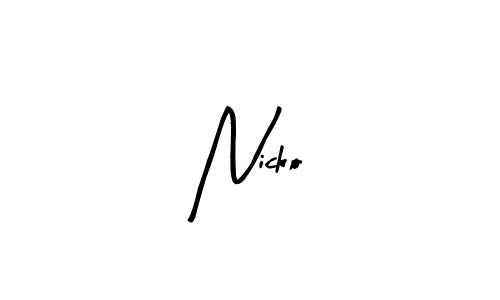 Nicko stylish signature style. Best Handwritten Sign (Arty Signature) for my name. Handwritten Signature Collection Ideas for my name Nicko. Nicko signature style 8 images and pictures png