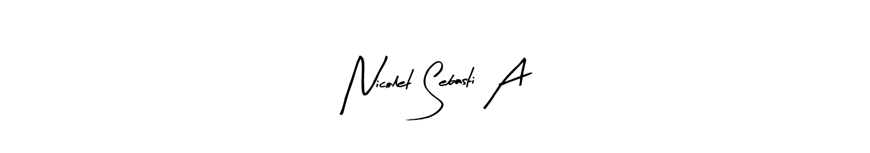 Create a beautiful signature design for name Nicolet Sebasti A. With this signature (Arty Signature) fonts, you can make a handwritten signature for free. Nicolet Sebasti A signature style 8 images and pictures png