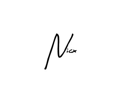 Make a beautiful signature design for name Nicx. With this signature (Arty Signature) style, you can create a handwritten signature for free. Nicx signature style 8 images and pictures png